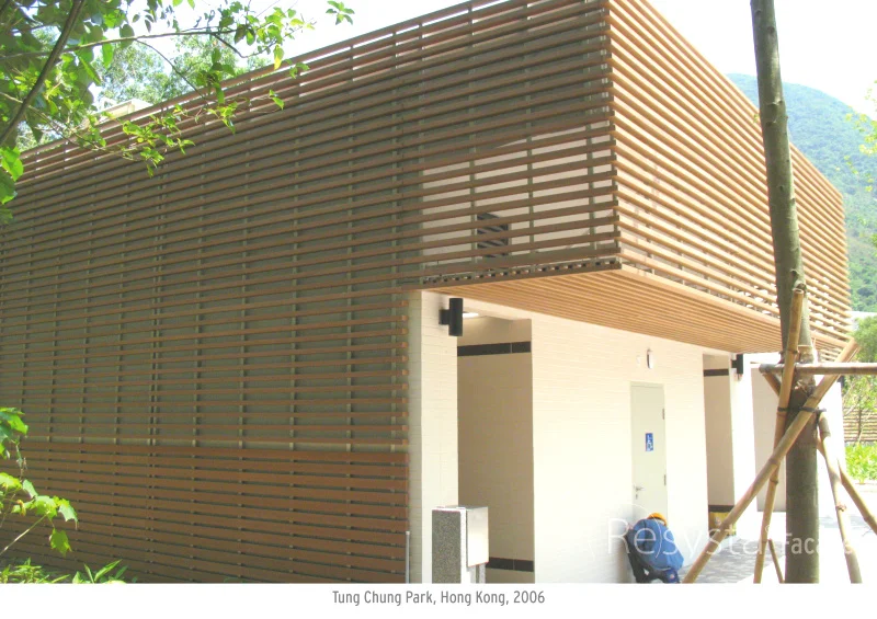 
Natural Weather Resistant Resysta Wood Sun Louver Outdoor Shutter 