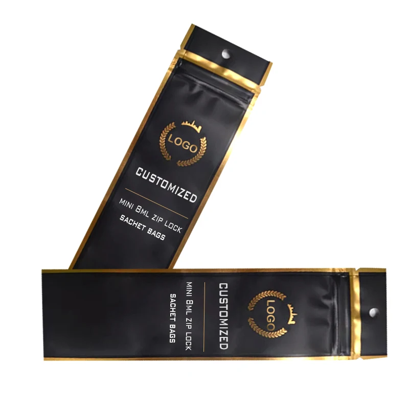 Custom Printed Disposable Plastic Pe Nut Food Sachet 3 Side Seal Bags Vanilla Pods Packaging Sachet Ziplock Bag