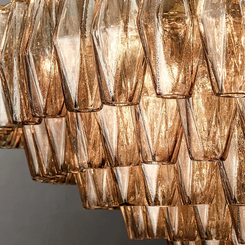 Custom chandeliers pendant lights led luxury gold high ceiling light hanging american glass all copper crystal modern chandelier