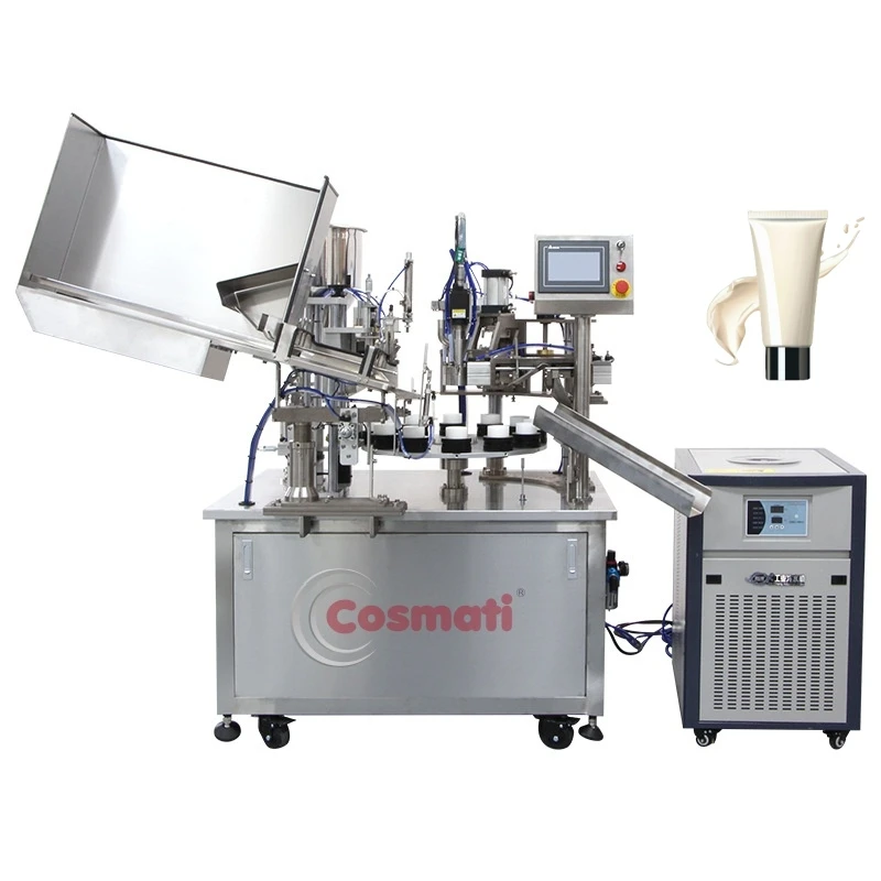 automatic inner heating collapsible tube filling and sealing machine for liquid eye shadow foundation concealer liquid contour