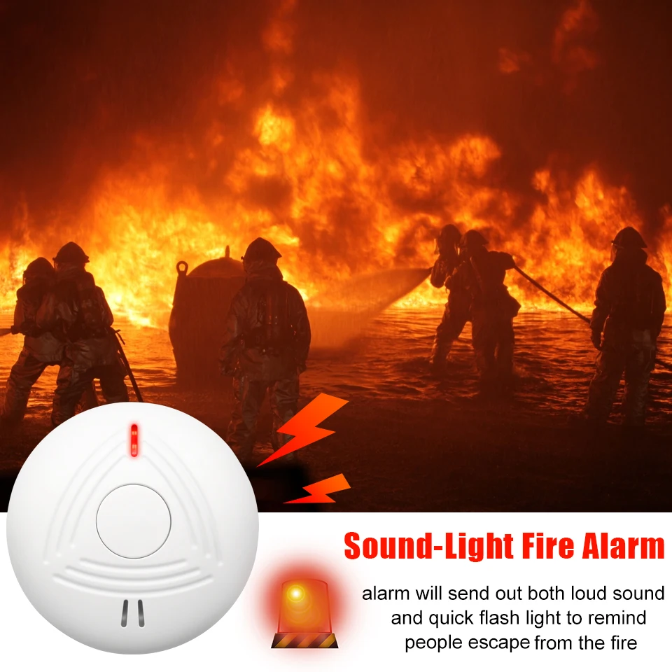 Daytech SM13 Battery Powered 10 Years Life Standalone Photoelectric  Fire Smoke Detector Smoke Sensor Alarm Security System