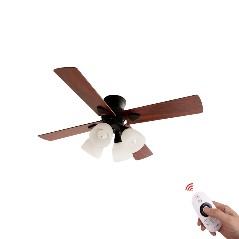
Factory lowest price LED light for Remote control adjustable lamp solid wood ceiling fans 