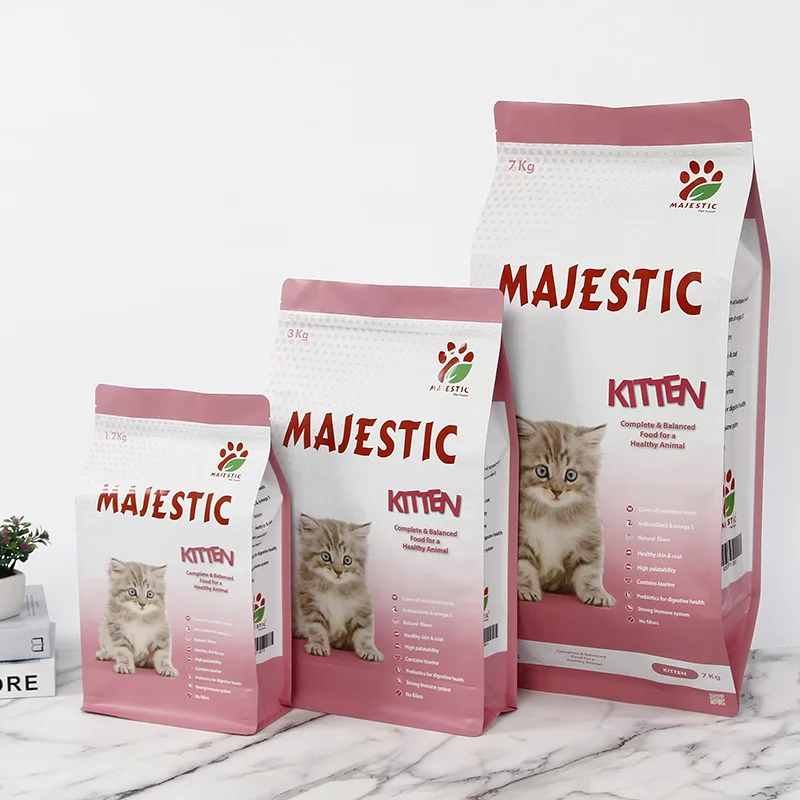 Custom Design printed  sachet  2.5kg Plastic Pet Feed flexible package vegan Food bottom zipper pouch