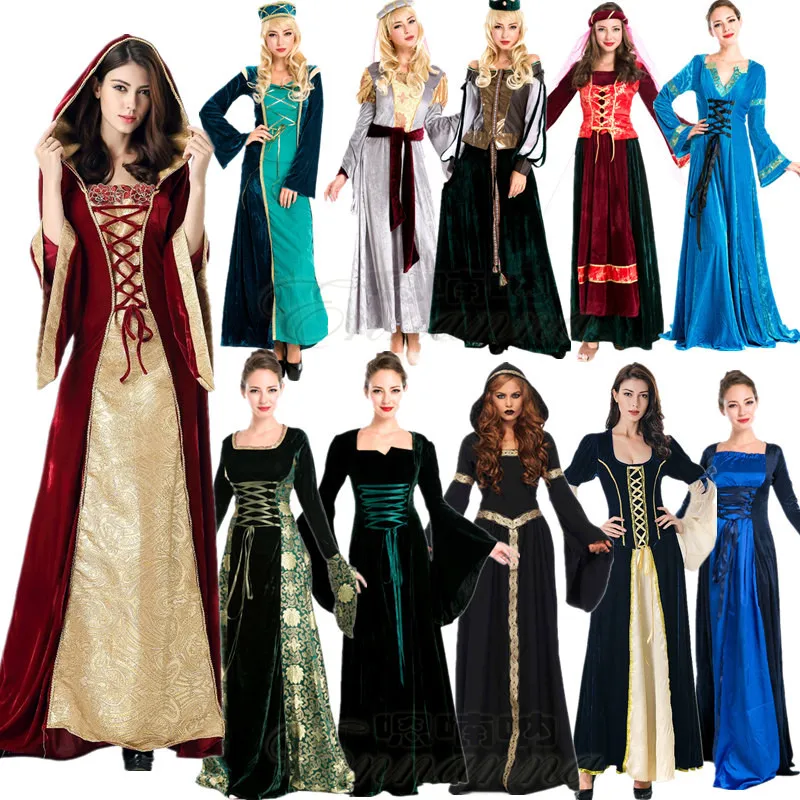 Medieval Renaissance Cosplay Women Dress Little Red Riding Hood Cosplay Costume Gothic Party Plus Size Evening Prom Party Dress
