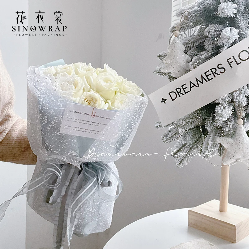 10pcs 50 x 50cm High-end Bling Bling Korean Flower Wrapping Mesh Flower Packaging Paper Net Yarn Wrapping Paper