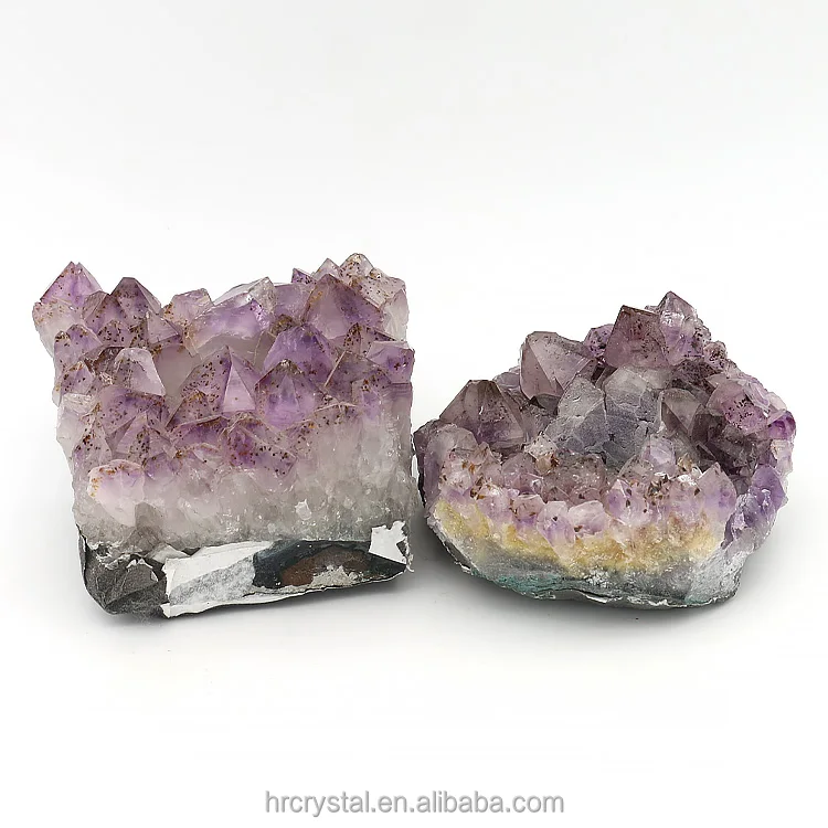 Wholesale Healing Gemstone Irregular Natural Amethyst Cluster Crystal Candle Holder
