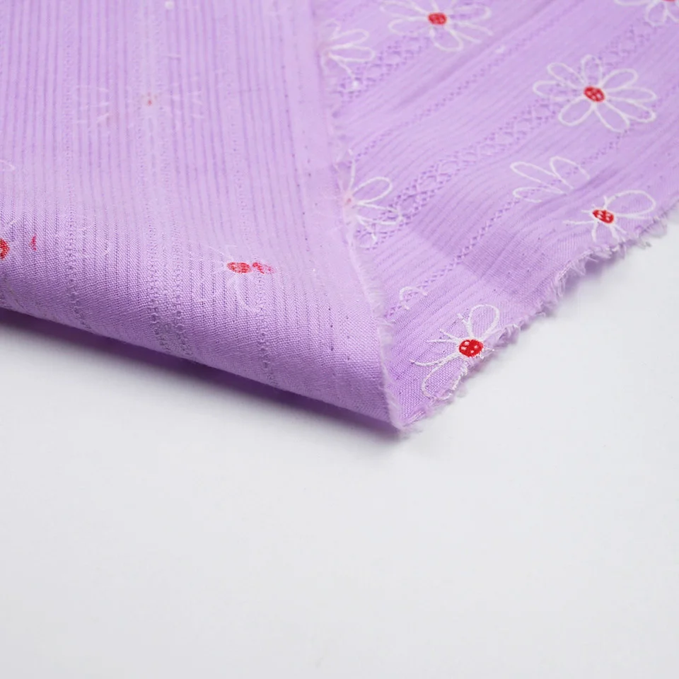 Wholesale high quality woven kids flower digital jacquard 100% cotton floral print fabric