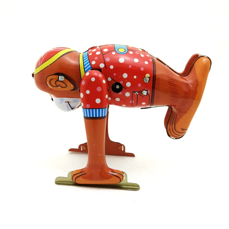 Tin Wind Up Toy Tumbling Monkey Hotel Room Decoration