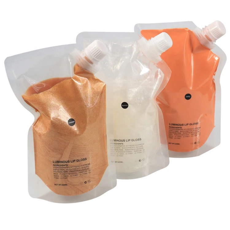 Custom 200ml bag lip gloss base bulk vendor vegan clear glitter lipgloss waterproof DIY matte versagel lip gloss base