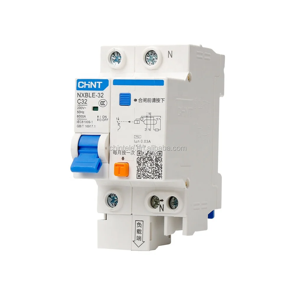 Chinese factory sale CHINT CHNT NXBLE rccb rcbo typ electrical earth leakage circuit breaker