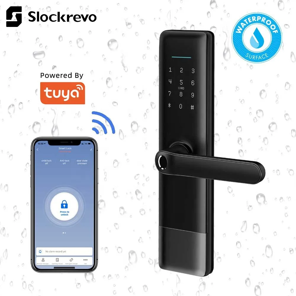 Slockrevo Home Electronics Portable Wifi Cerradura Rfid Fingerprint Code Tuya Smart Lock