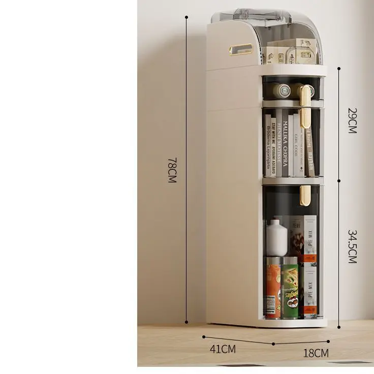 Installation-free Light Luxury Bathroom Clip Cabinet Organiser Bathroom Shelf Washroom Narrow Slot Organiser