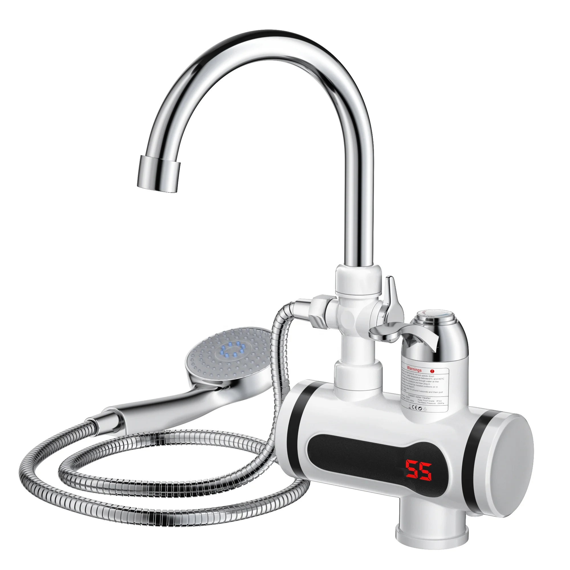 Wholesale 2022 High Quality Hot and Cold Water Brass Core LED Automatic Electric Thermostatic Faucets With Pull Out Shower Head