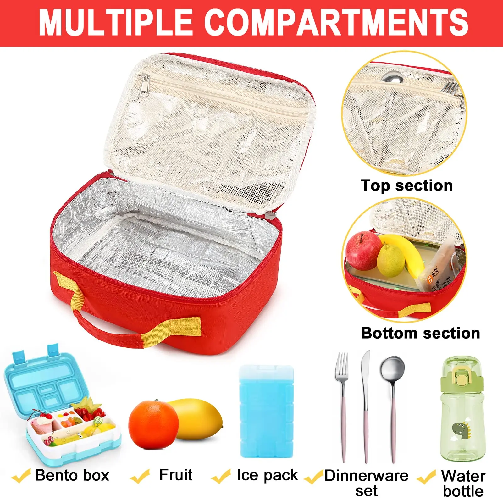 Wholesale New Design Insulated Lunch bag for Kids Boys Girls School Lunch Bags Reusable Cooler Thermal Meal Tote for Picnic