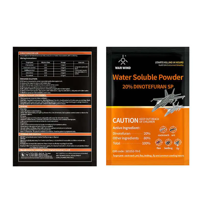 War Wind High Quality Fly Bedbug Flea Roach Ant Insect Killer Water Soluble Powder Pest Control 20% Dinotefuran Pesticide