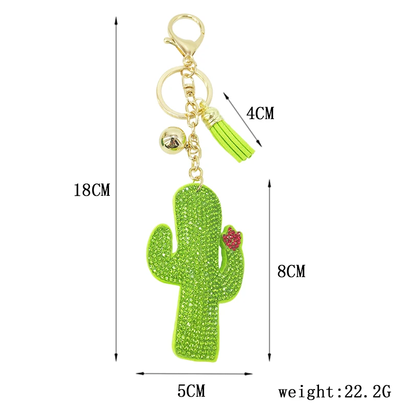 Trend Foreign Trade Korea Velvet Hot Cactus Keychain Pendant DIY Plant Tassel Bag Accessories
