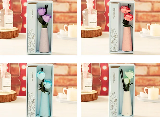 Elegant ceramic sticky vase small blue porcelain vase