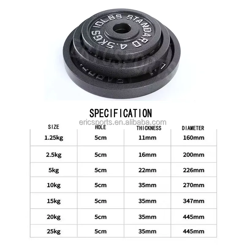 Weight Lifting Barbell  5LB  10LB 15LB  20LB 25LB OB Bumper Weight Plate