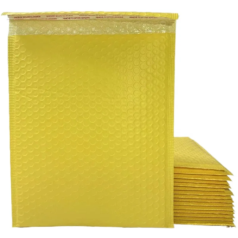 Custom Packaging Padded Envelopes for Shipping Yellow Bubble Envelope Plastic Packing Poly Bubble Bag for Protective