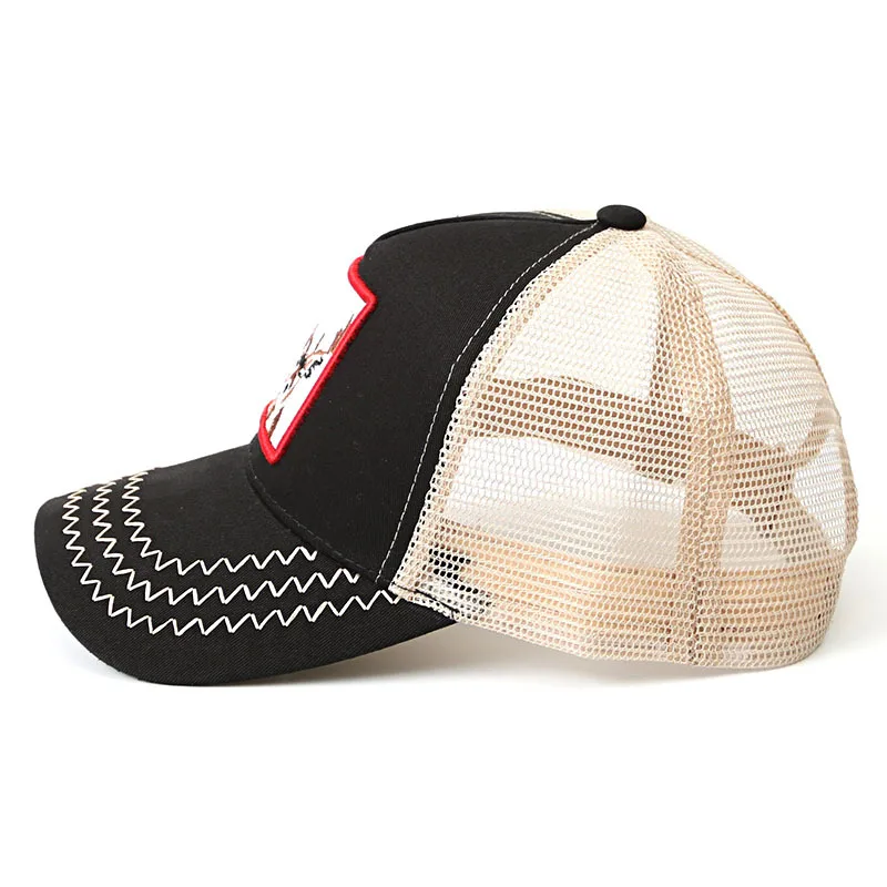 Custom Logo Bulk Fashion Design animal Plain embroidery baseball cap 5 panel trucker Mesh hats cap
