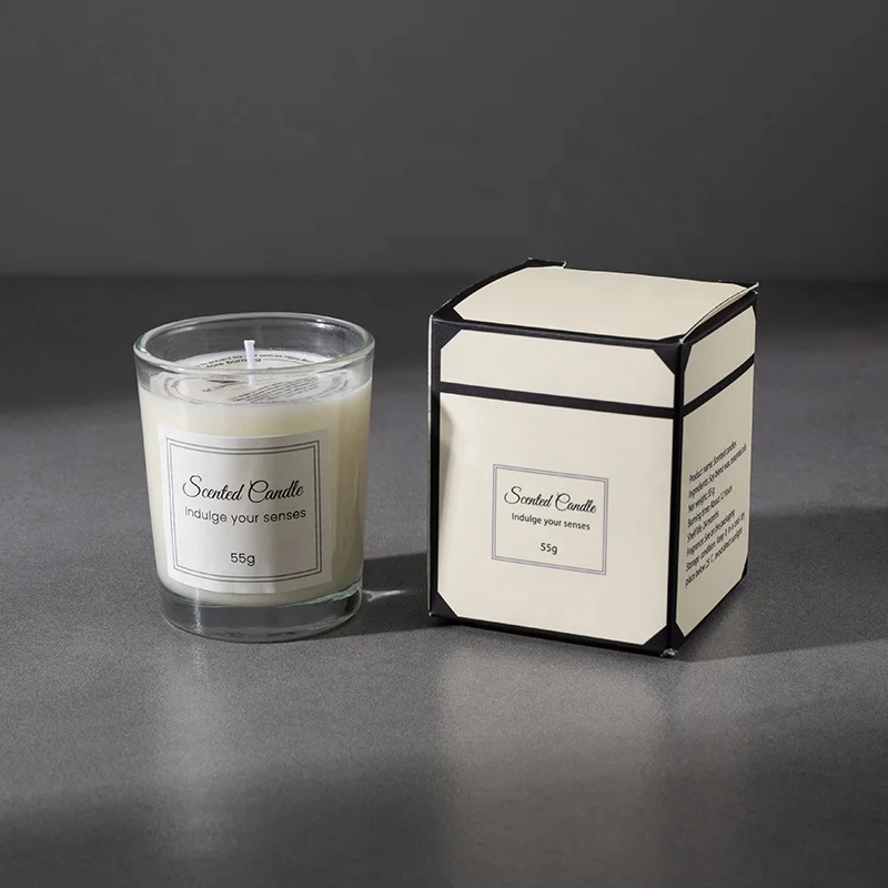 Luxury Cheap Aroma Scented Candles In Transparent Black White Glass Jar And Gift Box