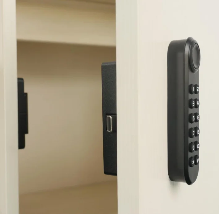 Qidots Fingerprint Lock Cabinet Smart Locks Biometric Keyless Wooden Box Furniture Drawer Fingerprint Locks
