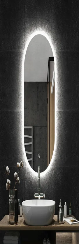 modern LED aluminum 3 colors light touch screen mirror frame for home decor and bathroom with demist pad