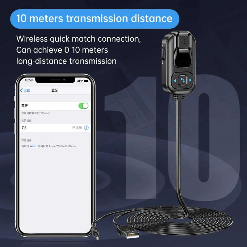 Автомобильный комплект беспроводных Fm-приемников 3,5 мм Aux аудио передатчик для телефона