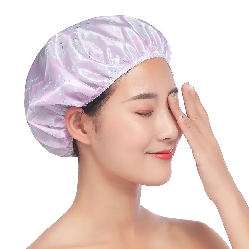 
best selling product amazon top seller 2021 Customized satin durable shower cap custom hair cap 