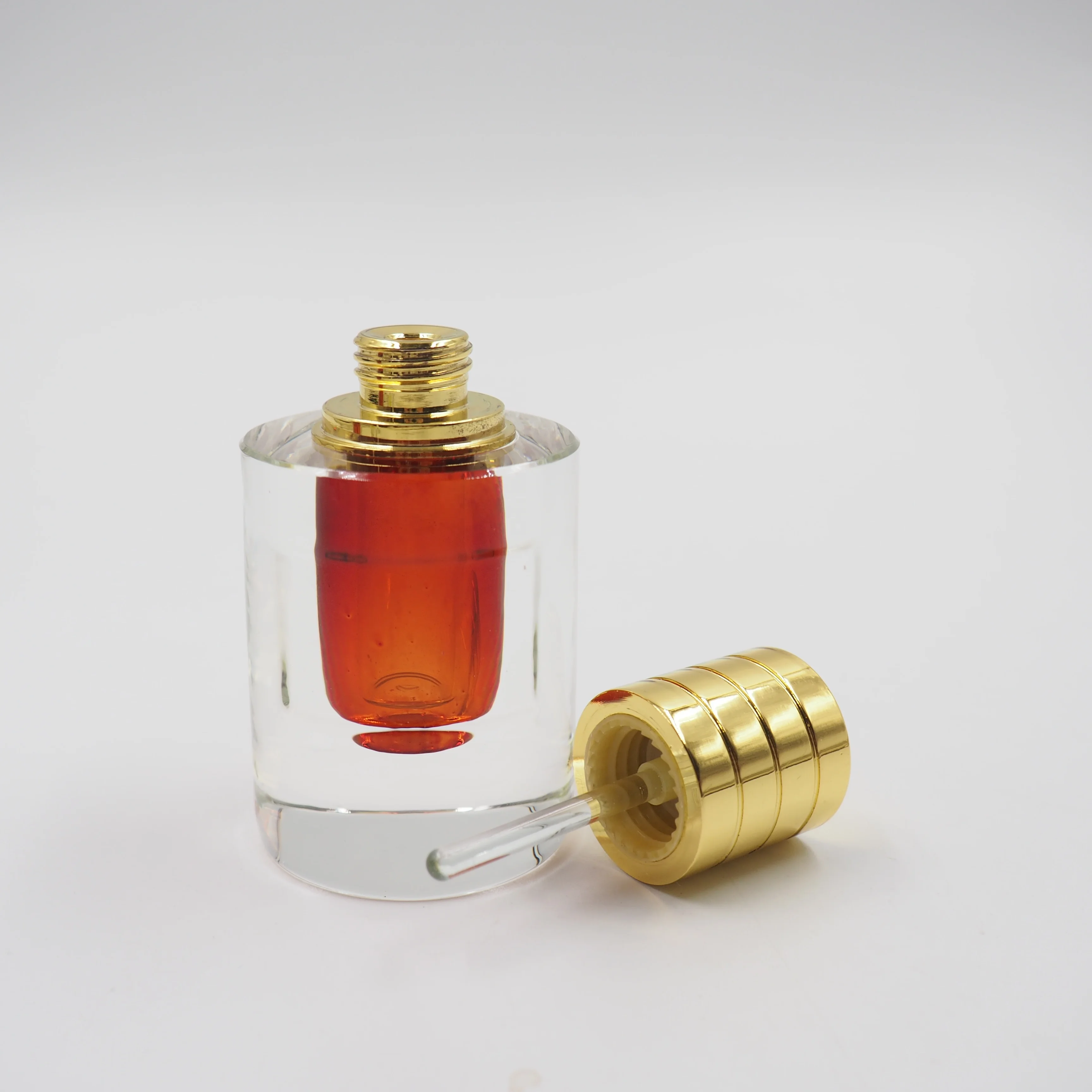 3ml new designed wholesale perfume bottle fancy attar bottle with screw metal collar