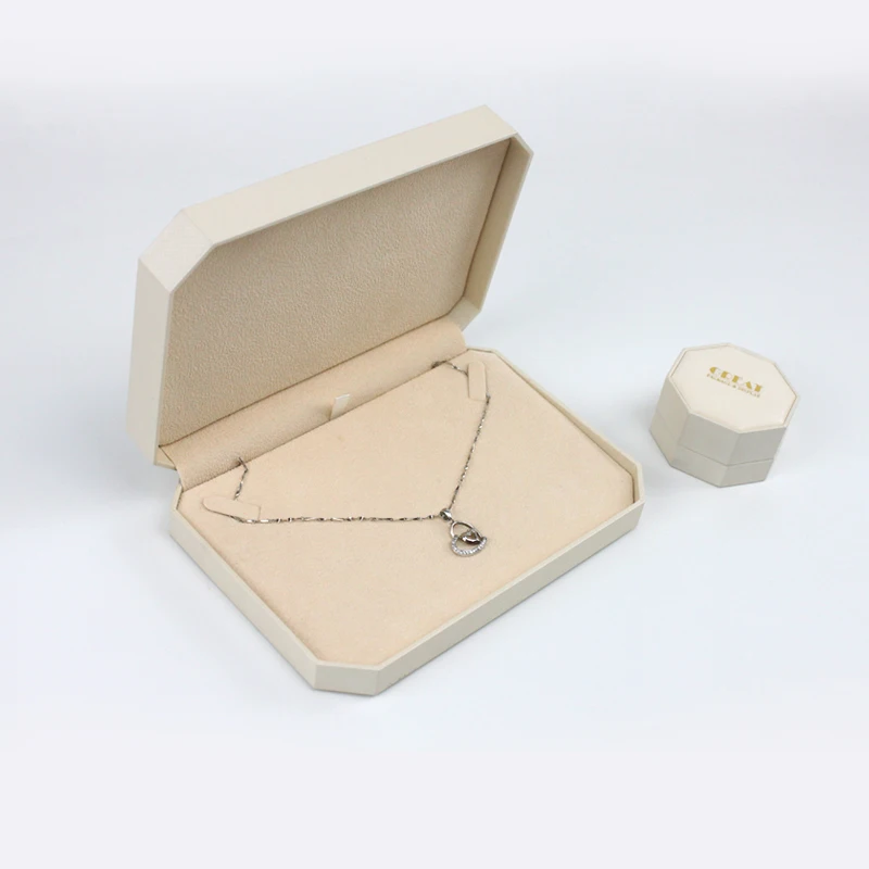 Восьмиугольная шкатулка для колец из искусственной кожи на заказ, Подарочная коробка для ювелирных изделий, набор для упаковки ювелирных изделий