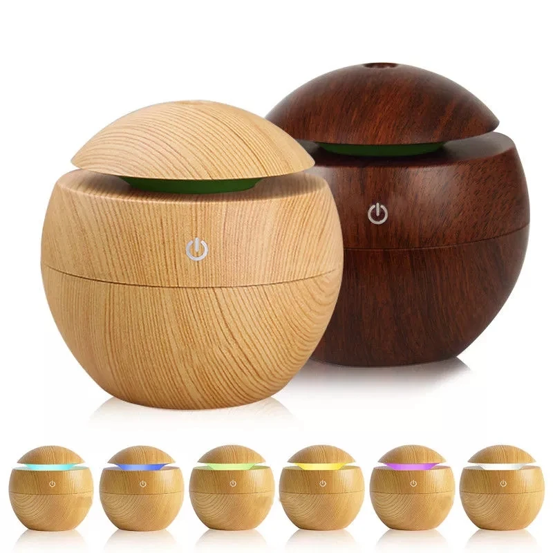 Classic 130ml Portable Essential oil Diffuser  mist Room Usb  Cute wood grain office home car Mini Humidifier