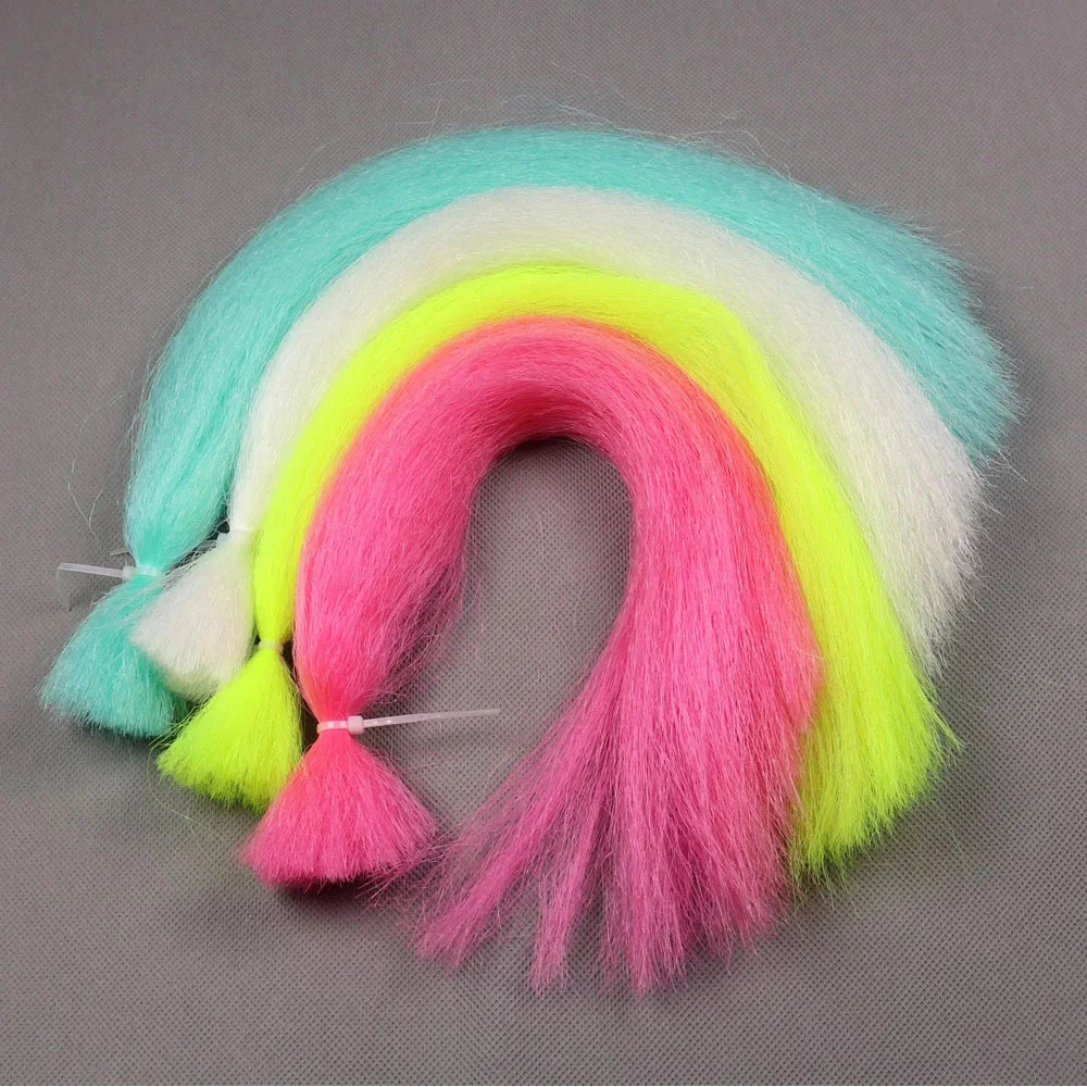 Glow and Flash Synthetic Tying Fiber for Saltwater Jig Hook Assist Lure Making & Fly Fishing Streamer Material 9 Colors(B13)