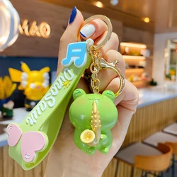 BaiMao original design happy frog pendant key chain bag purse pendant decor cute cartoon car keychain