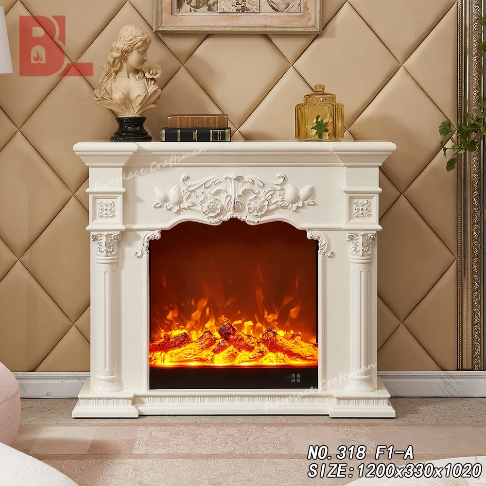 Modern hearth ventless gas electric corner fireplace surround for sale 318 F1-A