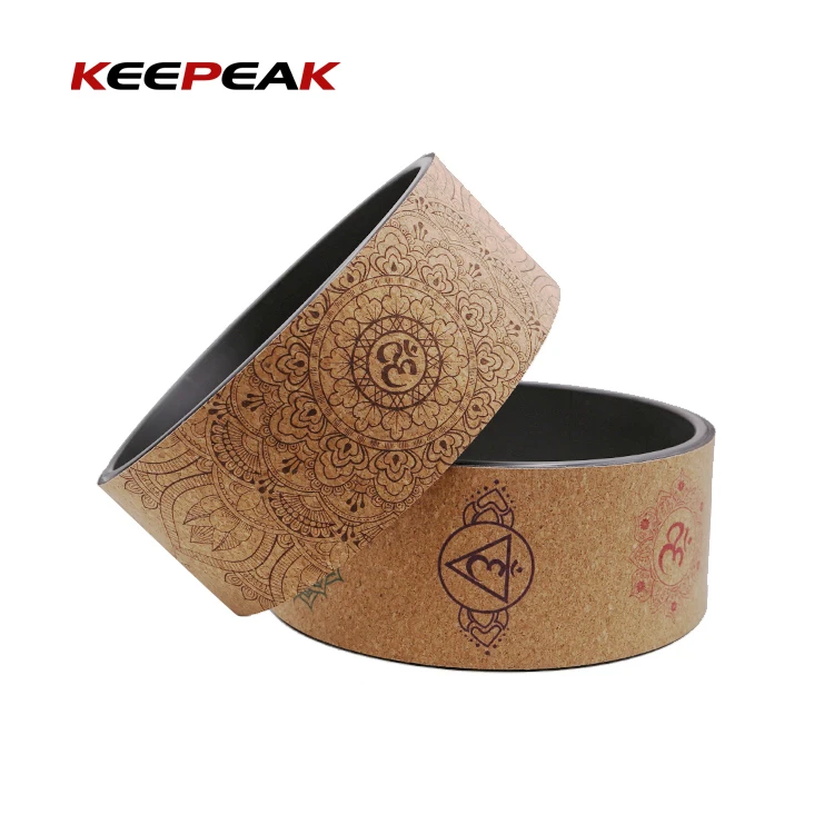Wholesale Eco Friendly Natural And Comfortable Pilates Dharma Props To Improve Flexibility Cork Yoga Wheel