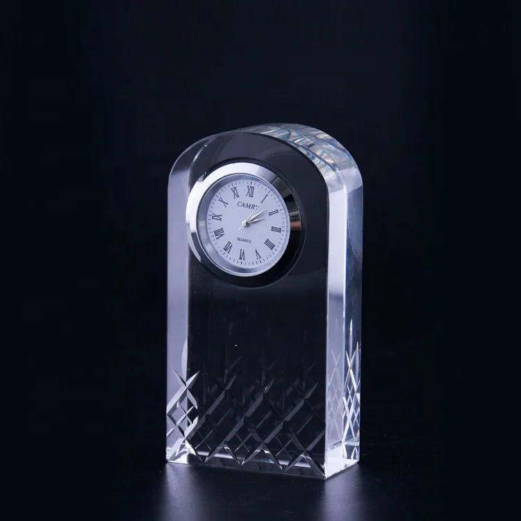 Custom Engraved Crystal Photo Frame Wedding Gifts Wholesale K9 Crystal Table Clock for Guest Giveaway Souvenirs