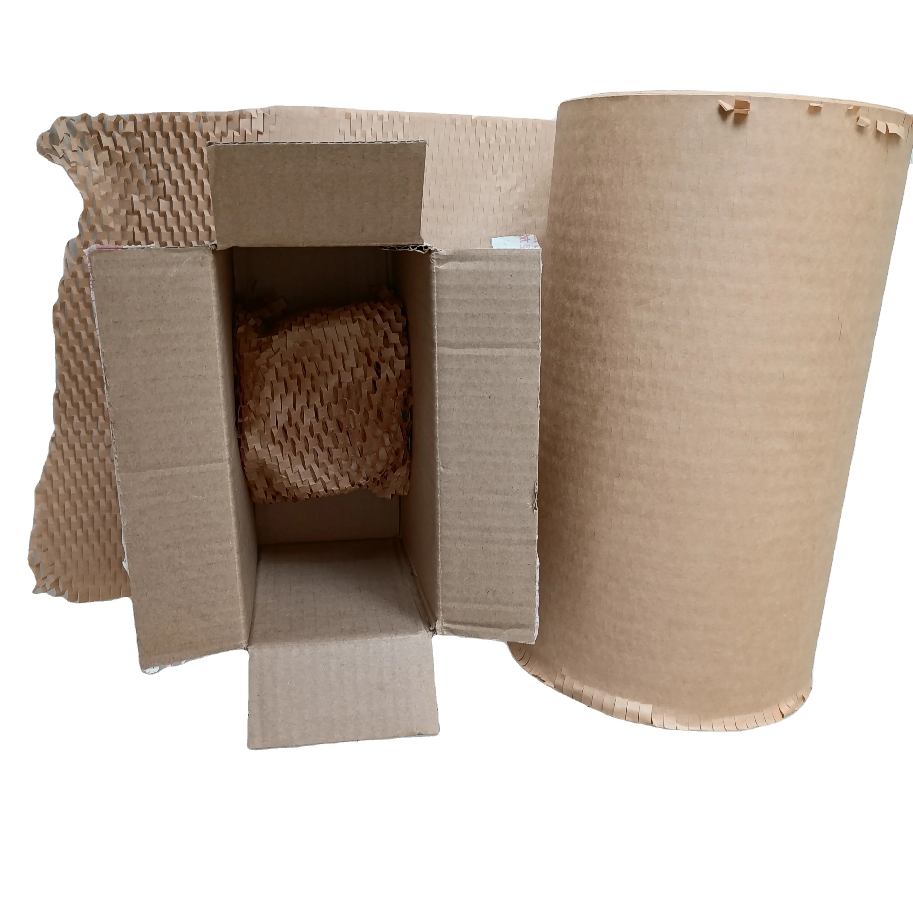 
Honeycomb Paper Manufacturer Wholesale Protective Cushion Wrap EcoFriendly Recyclable Manual Packaging Kraft Buffered Honeycomb 