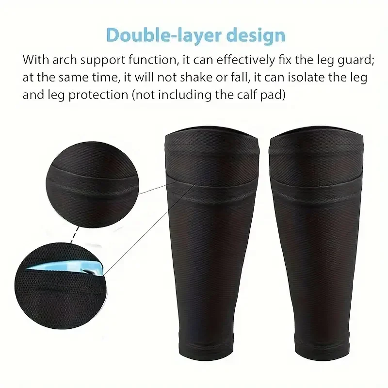 1 Pair Sports Safety Shin Pads Sleeves Breathable Football Shin Holder Instep Socks Nylon Leg Guard Sleeves for Kids Boys Men