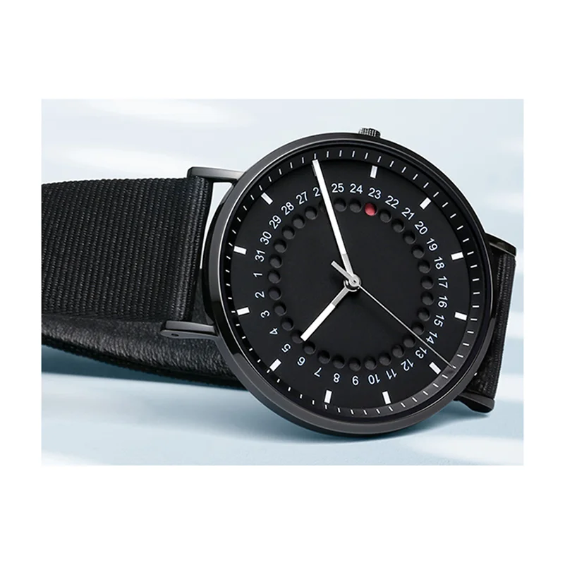 Best seller stainless steel case calendar Ronda movement men waterproof quartz watch