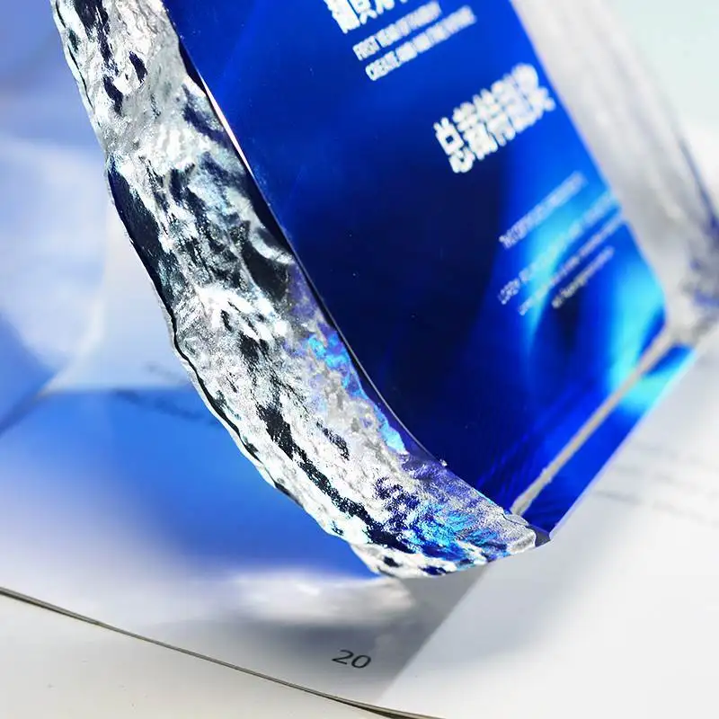 Honorary award competition Full color printed Crystal awards trophy Iceberg Crystal Trophy