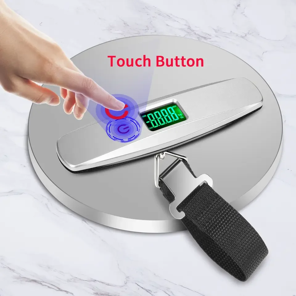 Newest Touch Button Electronic 50KG 110LB Travel Luggage Scale with LED LCD display