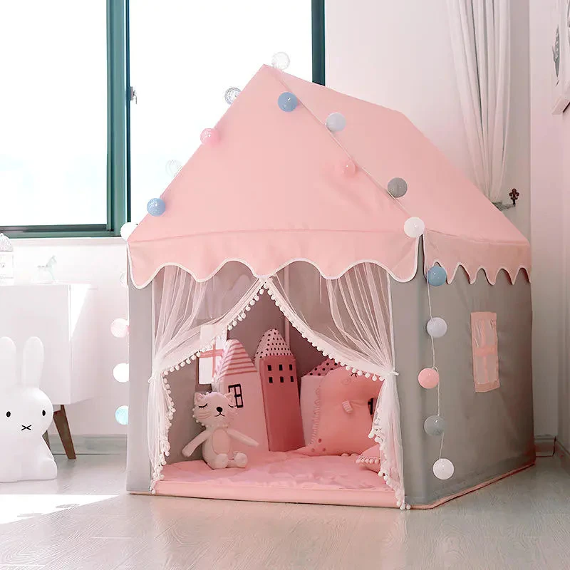 High Quality Princess Castle Playhouse Fancy Style Netting Shaped Square Kids Game Toy Made of Cloth