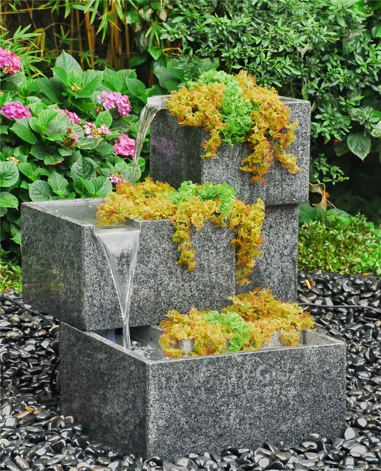 Natural Granite Stone Garden Fountains with Frog