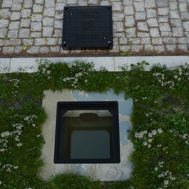 FRP Drain 350 mm  EN124 C250 Sewer Manhole Cover Manufacturer