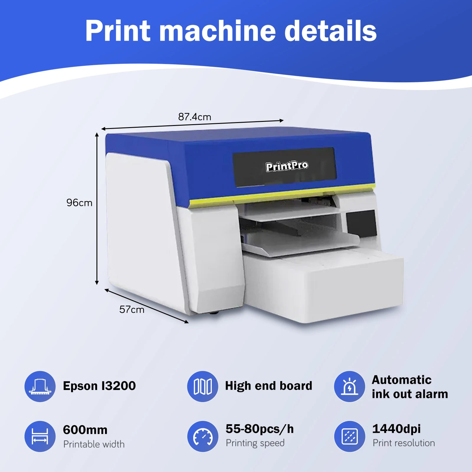 PrintPro 24 дюйма 60 см 13x19 Imprimante 4 головки 8 головок 3d a3 + a2 Dtf Dtg Принтер I3200 все в одном с сушилкой и