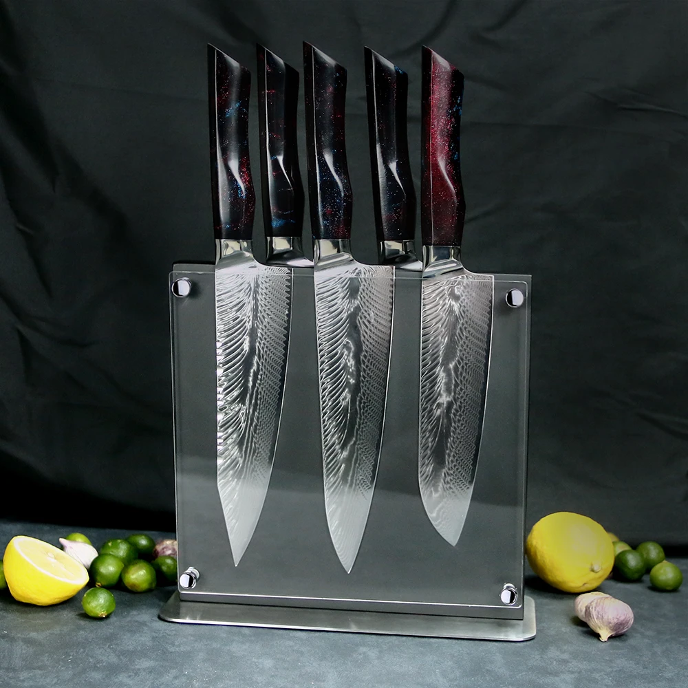 Steel Base with Aciacia Magnetic Knife Holder Both Sides Black Block