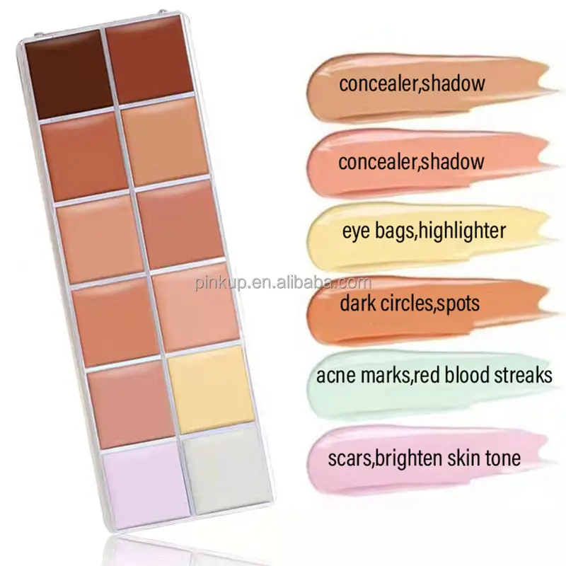 Waterproof Full Coverage 12 Colors Vegan Concealer For Skin Color Corrector Concealer Matte Long Lasting Contour Concealer