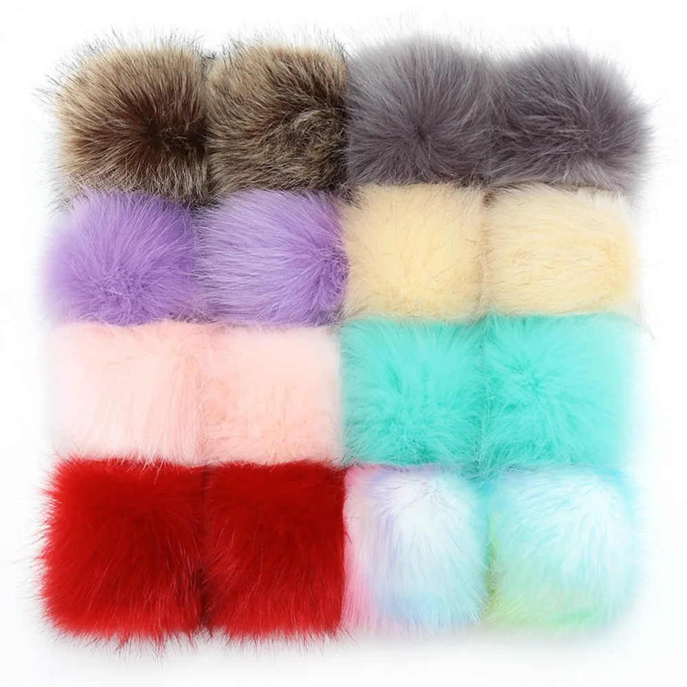 8 см китайский производитель оптовая поставка смешанных серых черных цветов Помпоны из искусственного лисьего меха шарики для украшения обуви