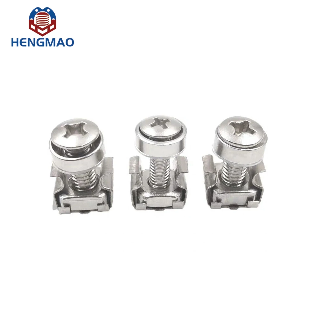 Factory Supply M2 to M8 Nickel Plated Mounting Screws For Server Rack Cabinet With Cage Nut